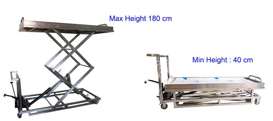 mortuary equipment trolley