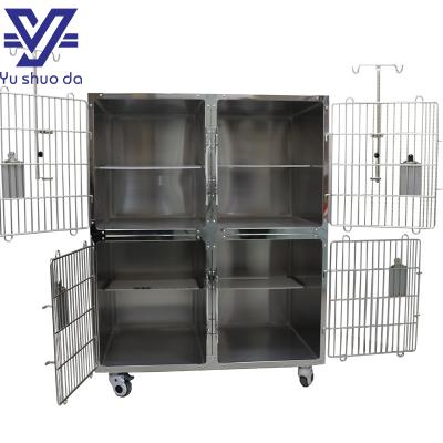  YSD-VE 12 High-Quality Premium  Veterinary-Grade Pet Stainless Steel Dry Cages 